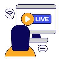 Modern design icon of live videos vector