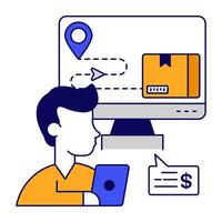 Modern icon of parcel location vector
