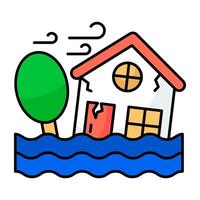 Flood graphic icon in flat design isolated on white background vector