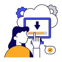 A colored design icon of system download vector