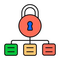 A trendy design icon of lock network vector