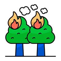 graphic design icon of forest fire vector