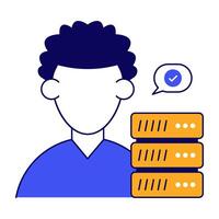 A flat icon design of server manager vector