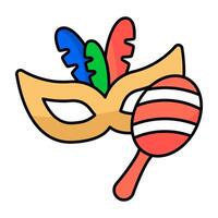 creativo diseño icono de carnaval mascaras vector