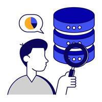 Creative design icon of database analysis vector