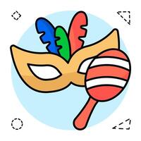 creativo de colores diseño icono de carnaval máscara vector