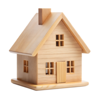 Charming Wooden Model House with isolated on transparent background Detailed Features and Simple Design png