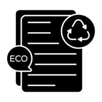 Conceptual solid design icon of eco contents vector