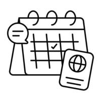 A flat design icon of travel schedule vector
