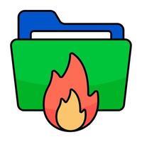 A beautiful design icon of burn folder vector