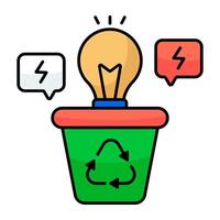 Modern icon of recycle lightbulb vector