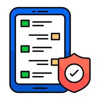 An icon colored design of mobile security vector