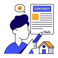 Editable flat design of contract paper vector