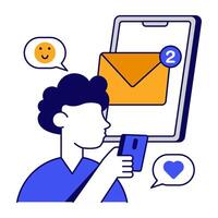 A unique design icon of mobile mail vector