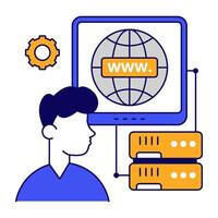 Flat design icon of web browser vector