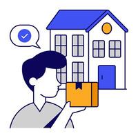 design icon of door delivery vector