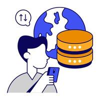 A icon design of global database vector