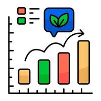 A flat design icon of eco analytics vector