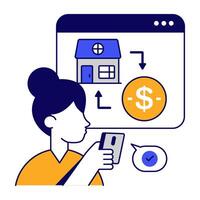 Trendy design of home payment vector
