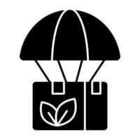 Unique solid design icon of eco box vector