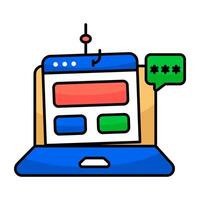 A flat design icon of web phishing vector