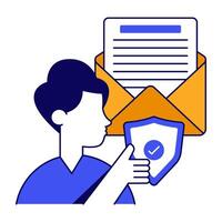 Editable design icon of mail security vector