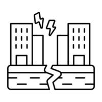 Trendy colored icon of earthquake vector