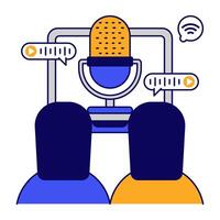 Flat download icon of vocalist vector