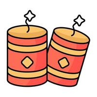 A colored design icon firecracker vector
