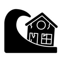 Flood icon in solid design vector