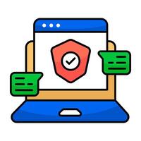 A flat design icon of web shield vector