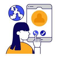 A flat icon of mobile call vector