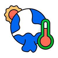 A unique icon design of global warming vector