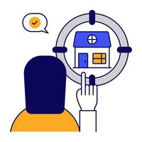 Building with , icon of property target vector