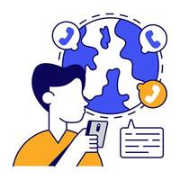 A design icon of global chatting graphics vector