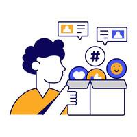 An icon design of social Media Box vector