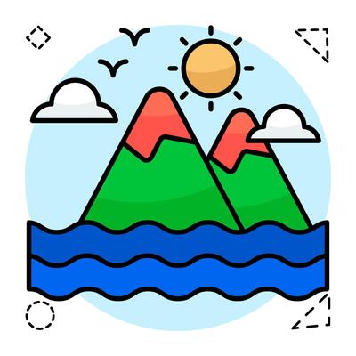 Trendy design icon of river