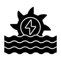 Modern solid design icon of hydro power graphics vector