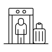 Editableicon of security checking door vector