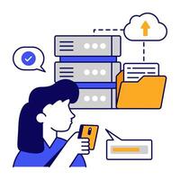 A color design of server folder vector