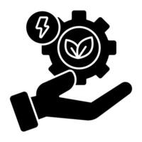 A solid design icon of eco management vector