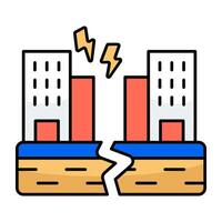 Trendy graphic design icon of earthquake vector