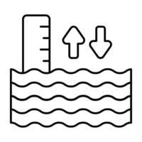 A linear design icon of water level vector
