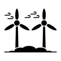 Wind turbines icon, editable vectors