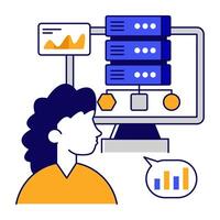 A colored design icon of online server vector