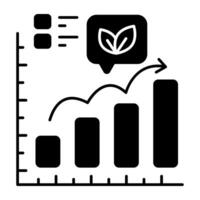 A solid icon of eco analytics vector
