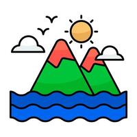 Trendy graphic design icon of river vector