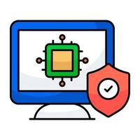 An icon design of secure chip vector