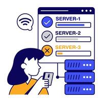 An icon design of server hosting quality vector