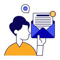 A colored design icon of unread mail vector